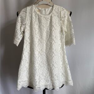 Elegant White Lace Kids Dress
